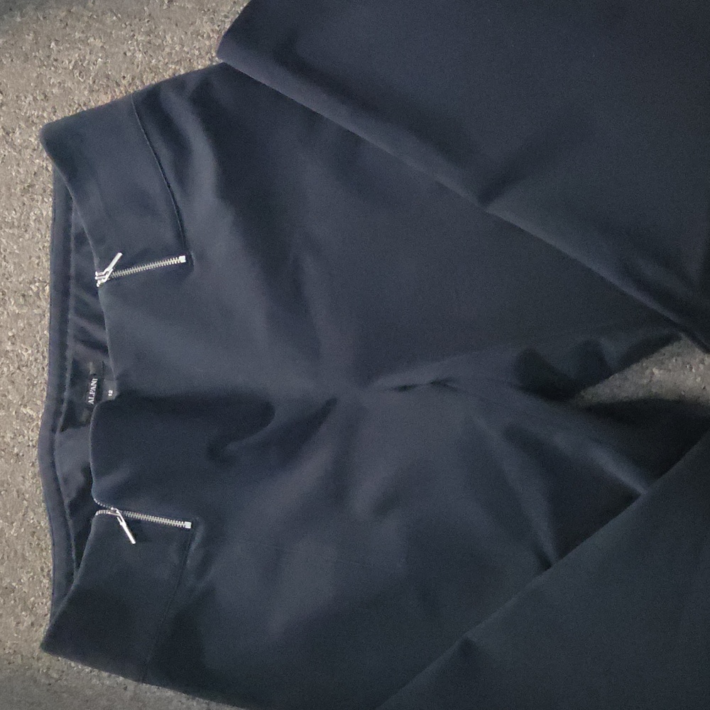 Alfani Dark Blue Pants With Silver Hardware Zippers Vintage But New Old Stock